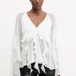 Halenka Bardot dámská, bílá barva, hladká, 59934TB