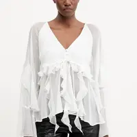 Halenka Bardot dámská, bílá barva, hladká, 59934TB