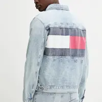 Džínová bunda Tommy Jeans modrá barva, přechodná, DM0DM21242