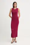 Šaty Dkny vínová barva, maxi, přiléhavé, P5EUAX20