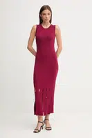 Šaty Dkny vínová barva, maxi, přiléhavé, P5EUAX20