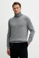 Vlněný svetr Paul&Shark pánský, šedá barva, s golfem, 15311064