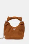 Semišová kabelka Guess ISOTTA hnědá barva, HWSG96 60010