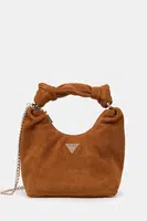 Semišová kabelka Guess ISOTTA hnědá barva, HWSG96 60010