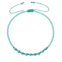 Evolution Group - Pavona Textilní náramek s tyrkysovými Miyuki korálky 13037.3 turquoise