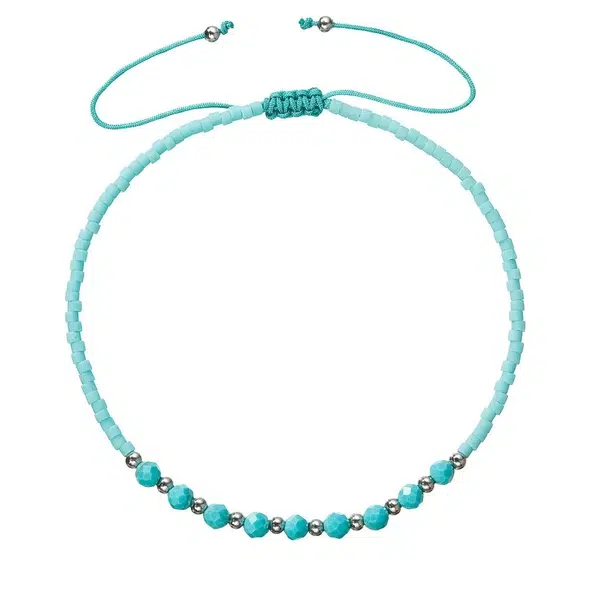 Evolution Group - Pavona Textilní náramek s tyrkysovými Miyuki korálky 13037.3 turquoise