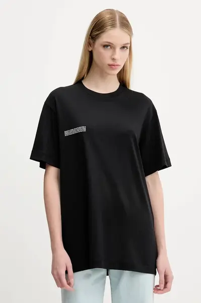 Bavlněné tričko Pangaia 3-pack černá barva, s potiskem, 10002567