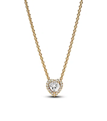 Pandora Pozlacený náhrdelník s třpytivým srdíčkem Shine Timeless 368425C01-45