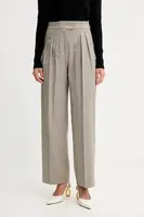 Kalhoty Twinset dámské, béžová barva, high waist, 252AP2244