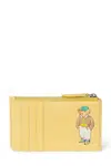 Kožená peněženka Polo Ralph Lauren dámská, žlutá barva, 427973075