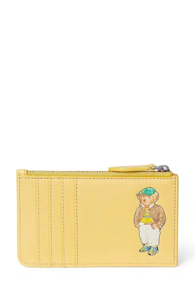 Kožená peněženka Polo Ralph Lauren dámská, žlutá barva, 427973075