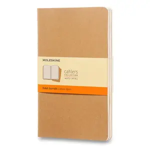 Zošity Moleskine Cahier L, linajkový, 3 ks, kartón