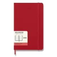 Diář Moleskine 2026 - tvrdé desky, L, denní, červený