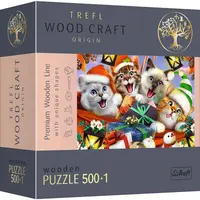 Trefl Wood Craft Origin Puzzle Vánoční kočky 501 dílků