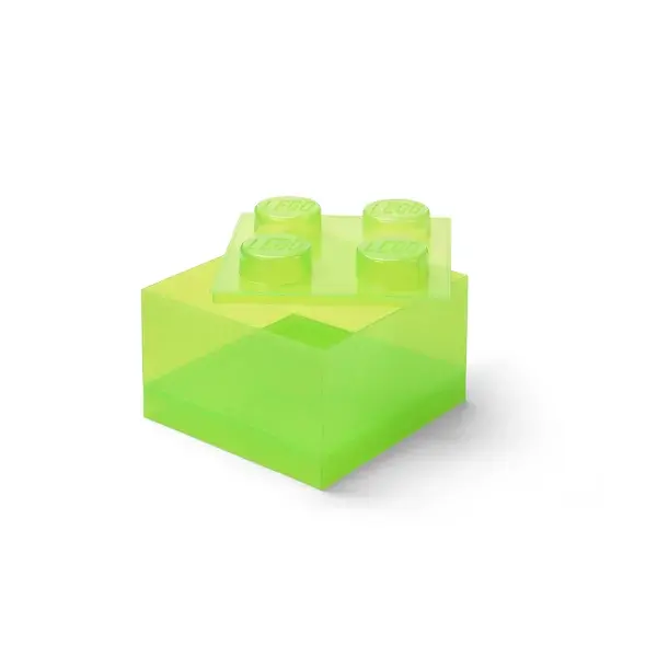 LEGO úložný box 4 s víkem - průhledná zelená