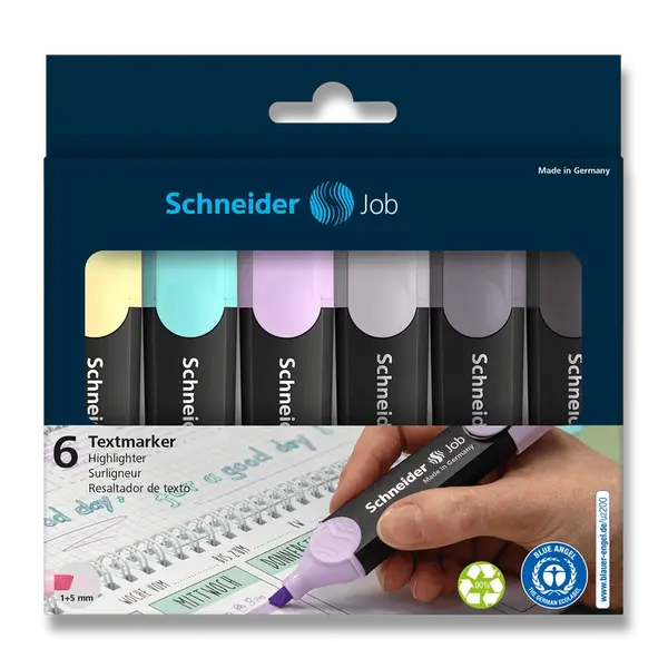 Zvýrazňovač Schneider Job Pastel - sada 6 barev
