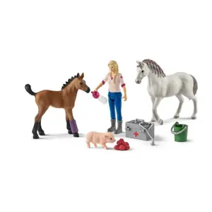 Schleich Návštěva lékaře u klisny a hříběte