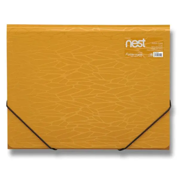 Tříchlopňové desky s gumou FolderMate Nest, A4 - zlatožlutá