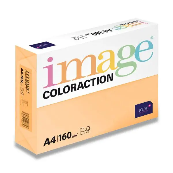Barevný papír Image Coloraction, 160 g, 250 listů - Meruňková
