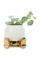 Květináč Balvi Mr.Sitty Gold Edit žlutá barva