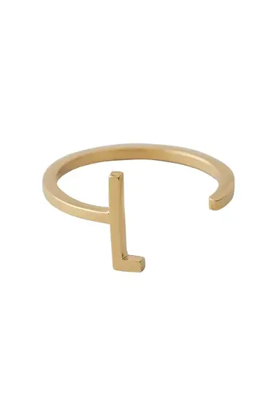 Pozlacený stříbrný prsten Design Letters