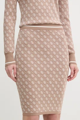 Sukně Guess LISE béžová barva, mini, pouzdrová, W4BD53 Z37K0
