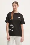Bavlněné tričko EA7 Emporio Armani černá barva, AF13243.7X000032