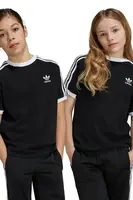 Dětské bavlněné tričko adidas Originals 3STRIPES TEE černá barva, s aplikací, IX7626