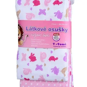 T-tomi Látkové osušky sada 2 ks růžoví šneci