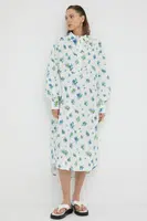 Bavlněné šaty Lovechild bílá barva, midi, oversize