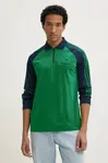 Velurová mikina adidas Originals Velour Polo zelená barva, JN5981