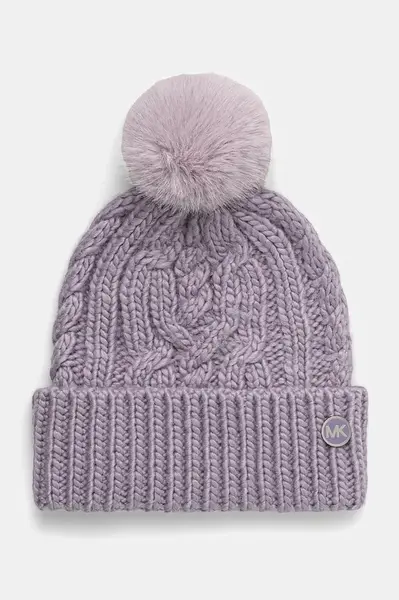 Čepice MICHAEL Michael Kors fialová barva, z husté pleteniny, 539801