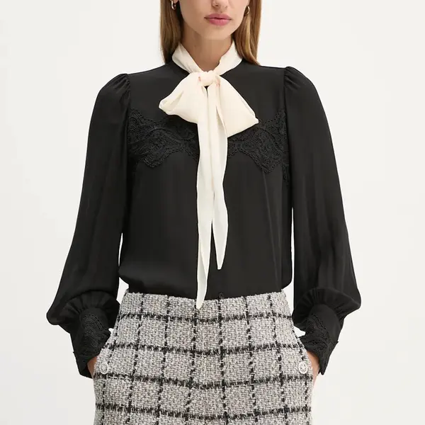 Košile Bruuns Bazaar CamillaBBDura shirt dámská, černá barva, regular, s klasickým límcem, BBW4104