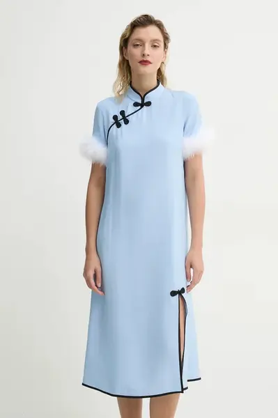 Šaty The Sleeper modrá barva, midi, DRDR03P010F