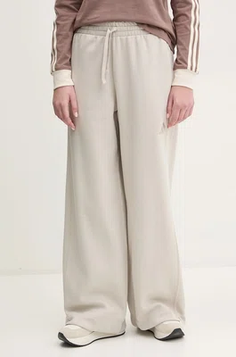 Tepláky adidas ALL SZN dámské, béžová barva, hladké, JJ1280