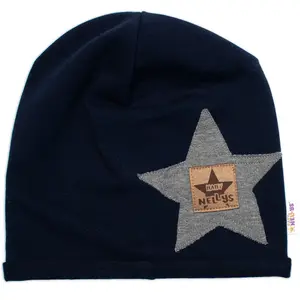 Baby Nellys Dětská čepice bavlna, Baby Star,  granát