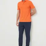 Bavlněné polo tričko Peak Performance oranžová barva