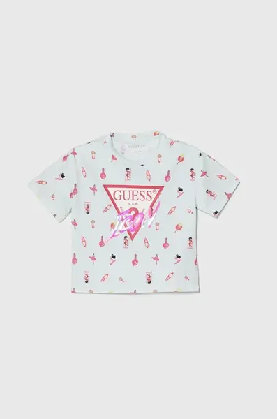 Dětské tričko Guess tyrkysová barva
