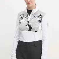 Sportovní mikina EA7 Emporio Armani St. Moritz Powerstretch bílá barva, s aplikací, TJJFZ.6DTM47