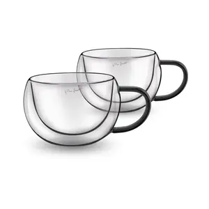 LAMART LT9114 Vaso sklenice cappuccino 270 ml 2 ks černé