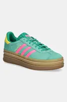Semišové tenisky adidas Originals Gazelle Bold zelená barva, JH9668