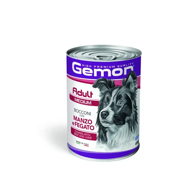 Gemon Medium Adult konzerva pro psy - hovězí a játra 415 g