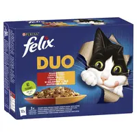 Felix Fantastic Duo lahodný výber v želé - s kuracím, hovädzím, morčacím a jahňacím mäsom 12 x 85 g