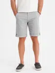 Ombre Men's classic chino shorts with rolled up leg - grey
