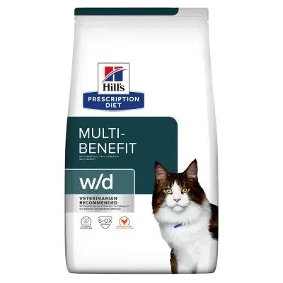 Hill's Prescription Diet w/d Digestive/Weight Management suché krmivo pro kočky 3 kg