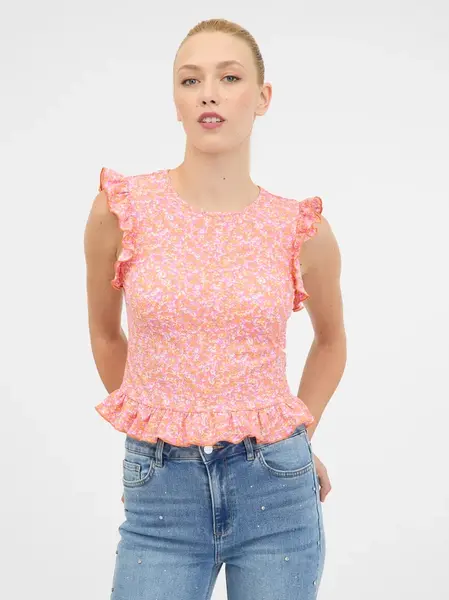 Pink women's T-shirt with short sleeves ORSAY - Women's