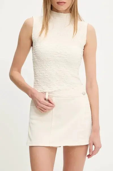 Kalhotová sukně Answear.LAB dámská, béžová barva, hladká, high waist