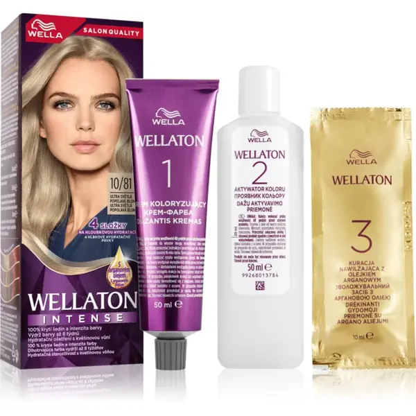 Wella Wellaton Intense permanentná farba na vlasy s arganovým olejom odtieň 10/81 Ultra Light Ash Blond 1 ks