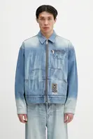 Džínová bunda Evisu Worker Denim w Emboss Kamon modrá barva, přechodná, 2ESHTM5DJ1038