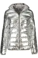 Dámská stříbrná prošívaná zimní bunda